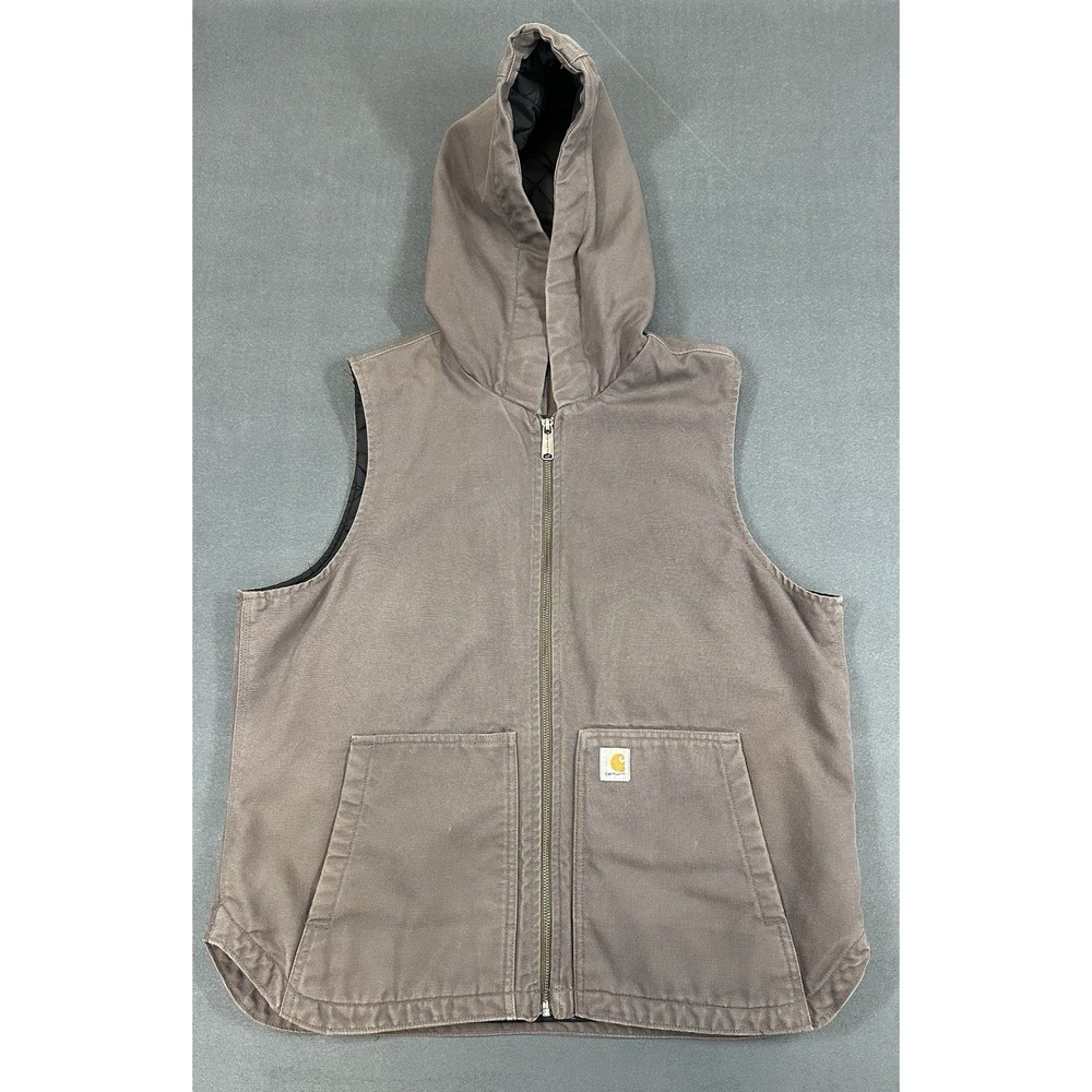Carhartt Hooded Vest 3M Thinsulate Mens Size XL Grey Outdoor Work